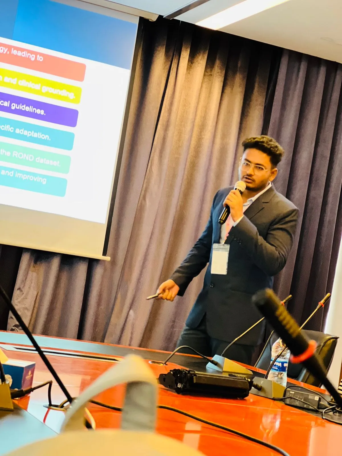 Apurbo presenting research